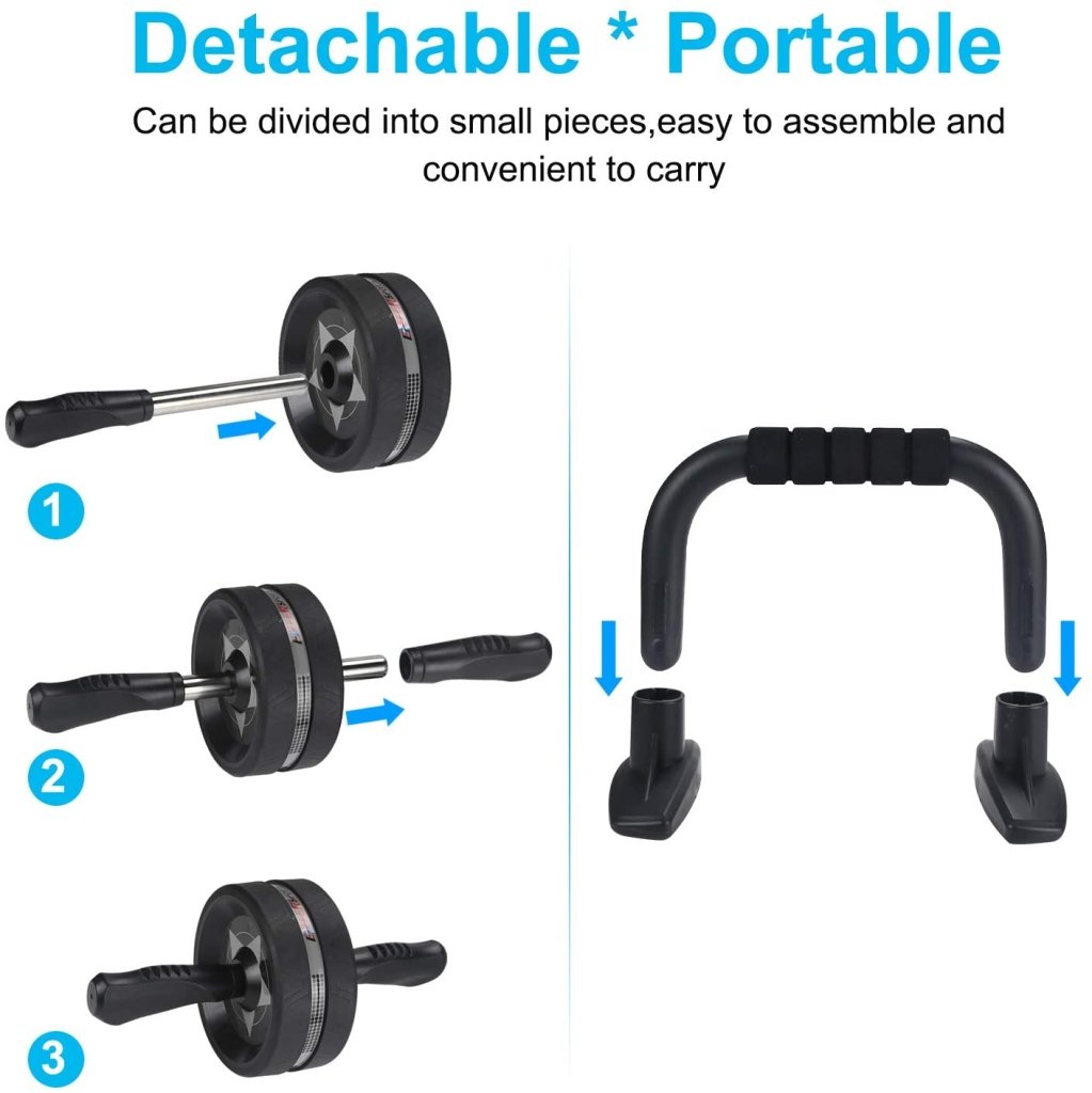 6-in-1 Ab Roller Kit – Ab Wheel, Push-Up Bars & Resistance Bands - Ab Roller - Apex Therapy
