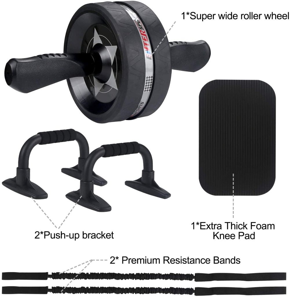 6-in-1 Ab Roller Kit – Ab Wheel, Push-Up Bars & Resistance Bands - Ab Roller - Apex Therapy