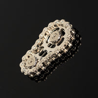 Bicycle Chain Finger Spinner, Silent CNC Machined Stainless Steel Gear Fidget Toy for Adults, Office Stress Relief & Focus Tool,