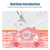 Vibrating facial cleansing spatula in use on skin