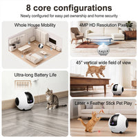 4MP WiFi robot camera shown with charging base