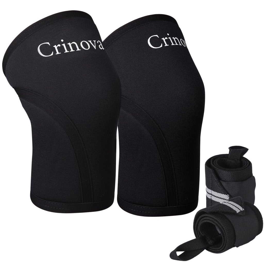 7 mm Knee Sleeves & Wrist Wraps Set – Neoprene, Lifting Bundle, Large - Knee Sleeves - Apex Therapy