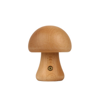 Wooden Mushroom Night Light – Rechargeable Warm LED, 4 Styles