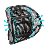 Mesh Lumbar Back Cushion – Massage Beads & Elastic Straps