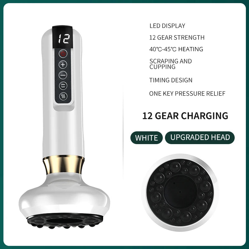 6 Gear Electric Cupping Massager Vacuum Suction Cup GuaSha Anti Cellulite Beauty Health Scraping Heat Body Slimming Massage
