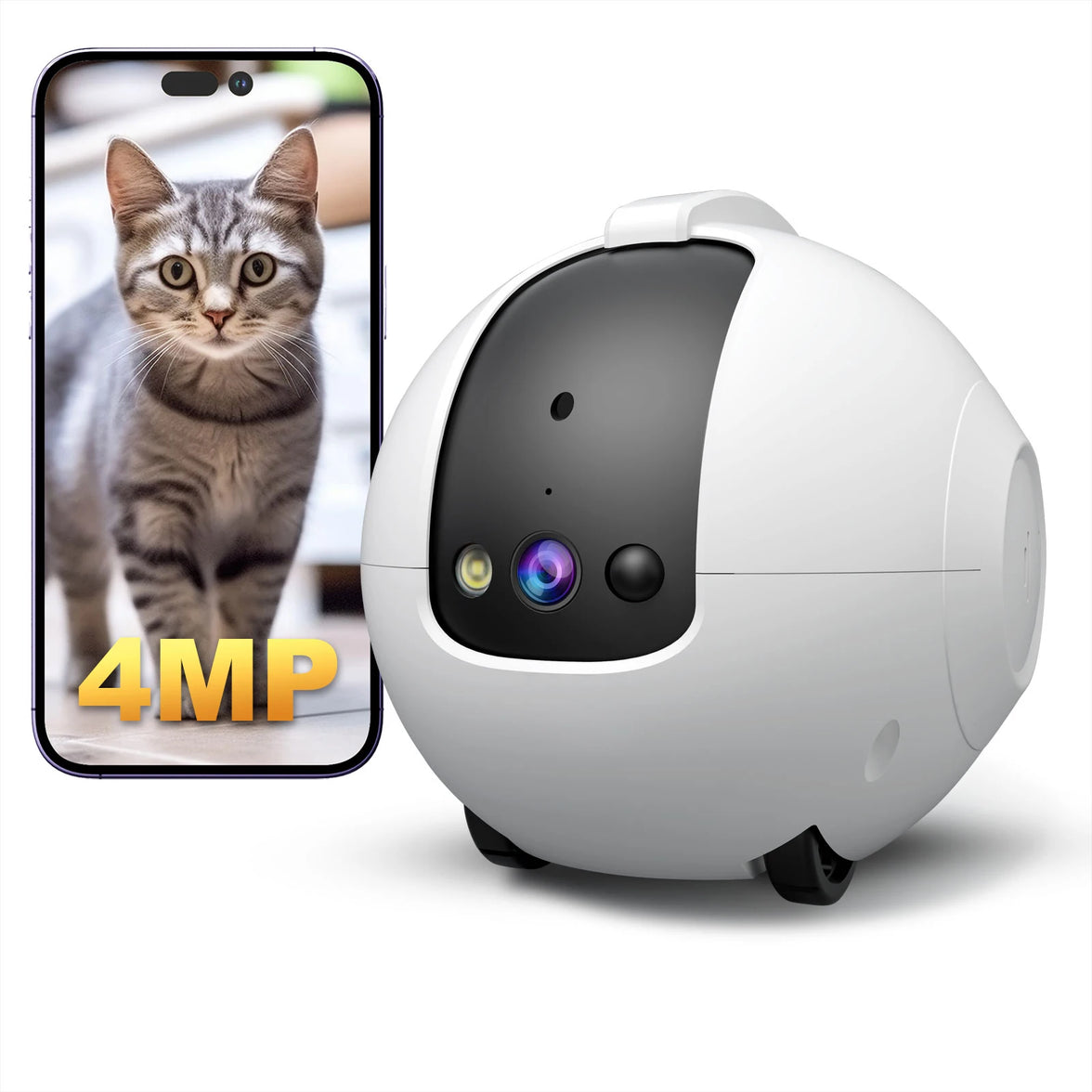 Indoor WiFi camera shown with battery compartment