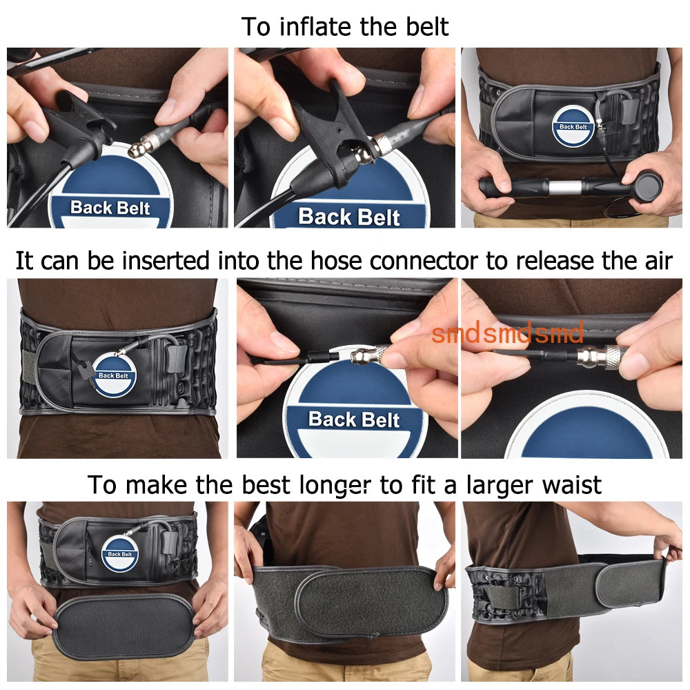 Inflatable Lumbar Support Belt with Air Traction & Hand Pump