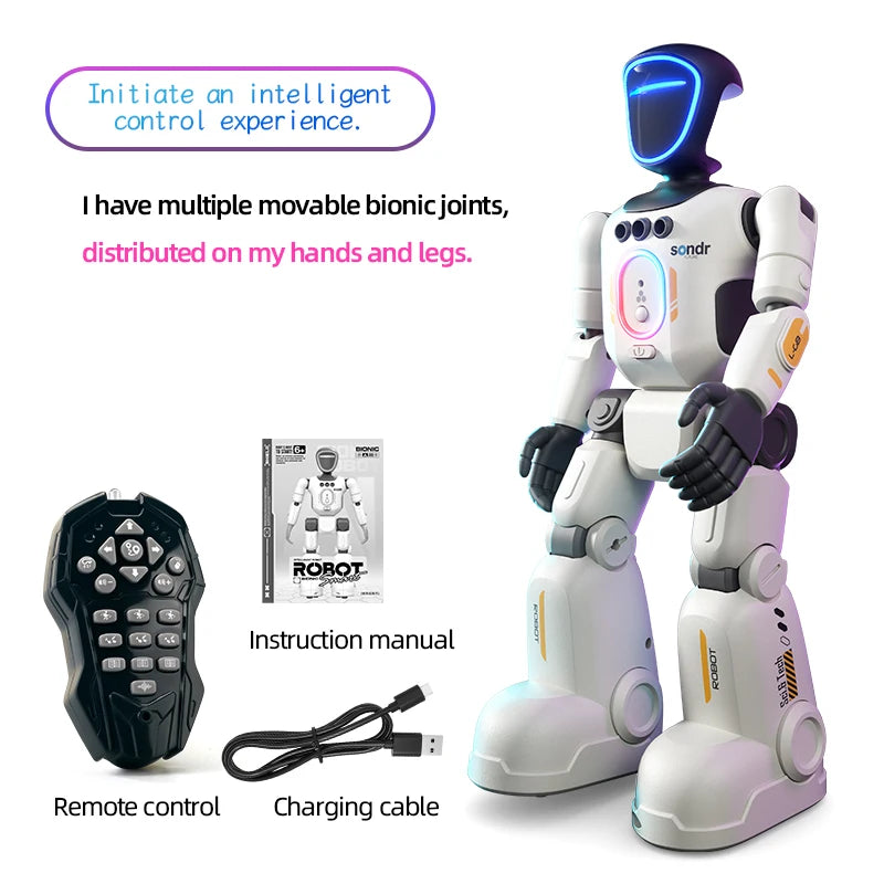 Close-up of the robot's joints and gesture sensors