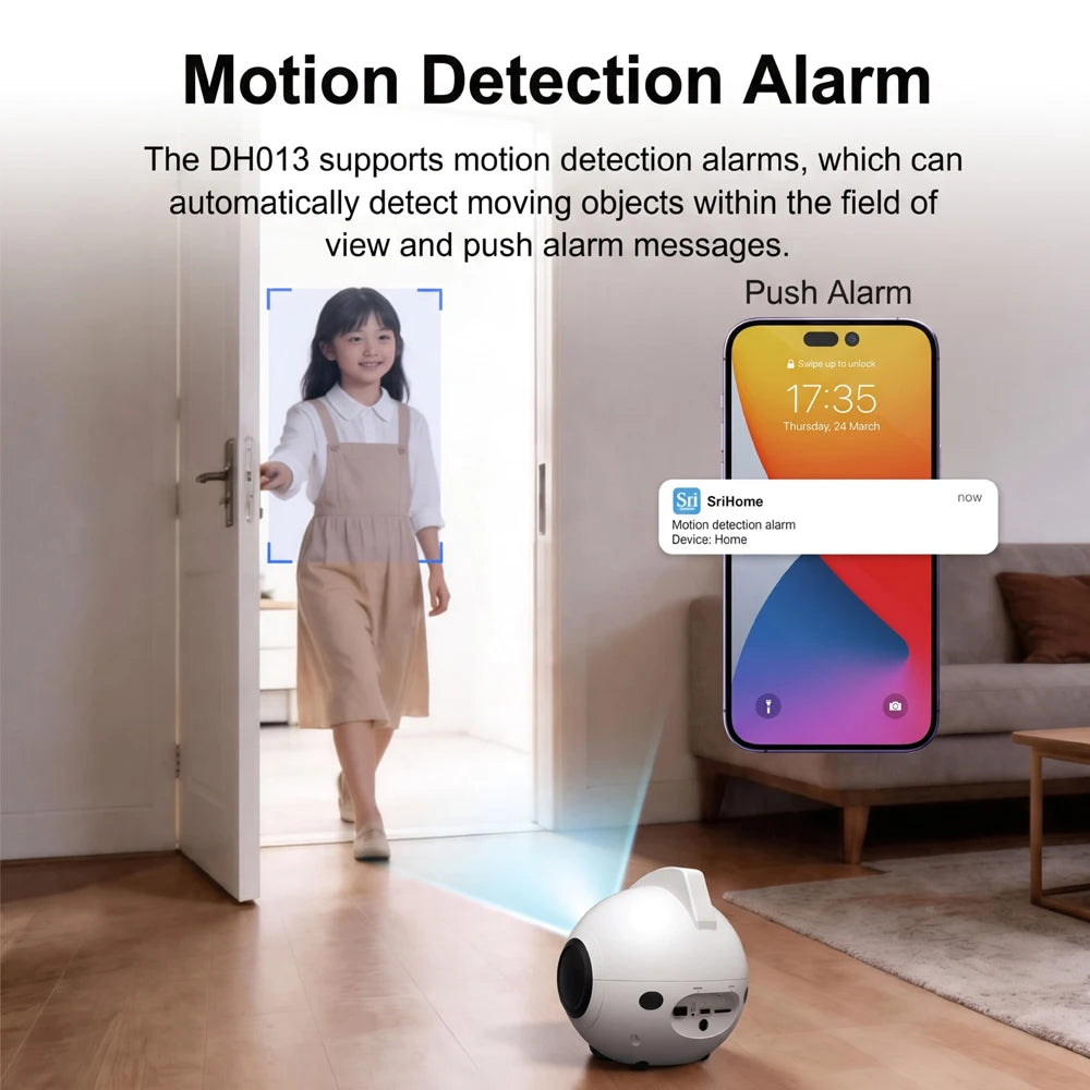 4MP WiFi Robot Camera – Battery-Powered Pet & Baby Monitor
