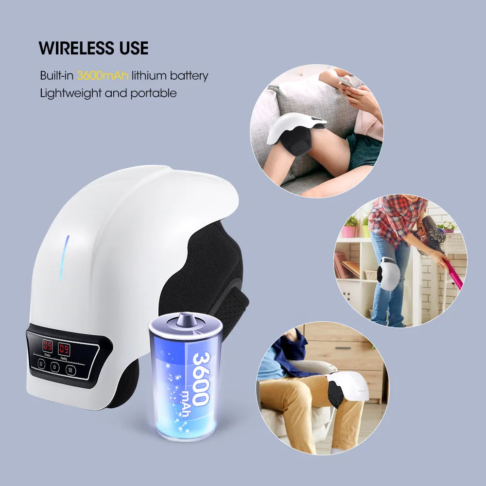 Cordless Heated Knee Massager — Heat & Vibration for Knee Pain & Stiffness Relief