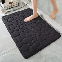 1PC Memory Foam Velvet Carpet Embossed Non-Slip Mat for Bathroom Living Room Cobblestone Floor Home Decorative Rug
