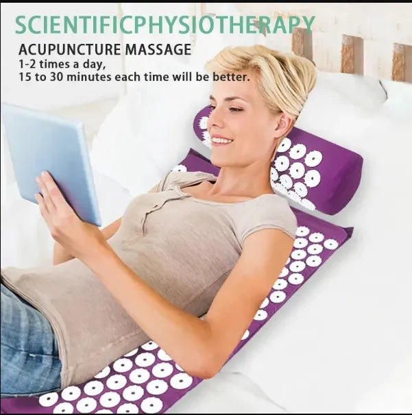 Acupressure Mat & Pillow Set – Back, Neck & Muscle Tension Relief - Acupressure Mat - Apex Therapy