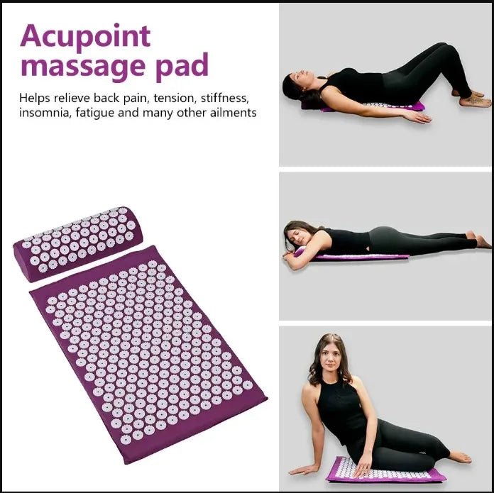 Acupressure Mat & Pillow Set – Back, Neck & Muscle Tension Relief - Acupressure Mat - Apex Therapy