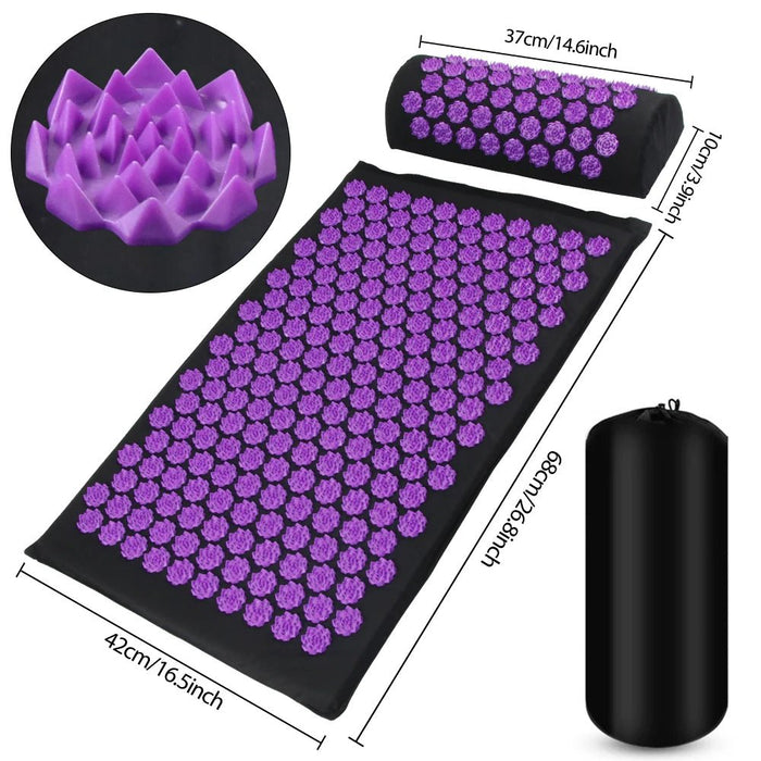 Acupressure Mat & Pillow Set – Spike Mat for Yoga & Relaxation - Apex Therapy