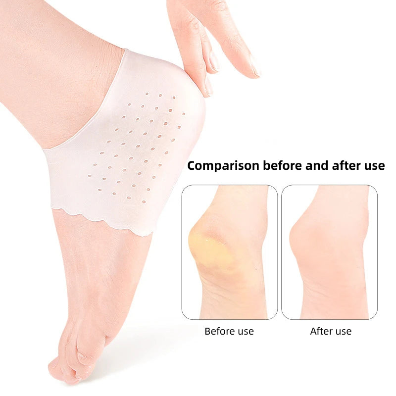 Close-up of gel lining inside the heel sleeve