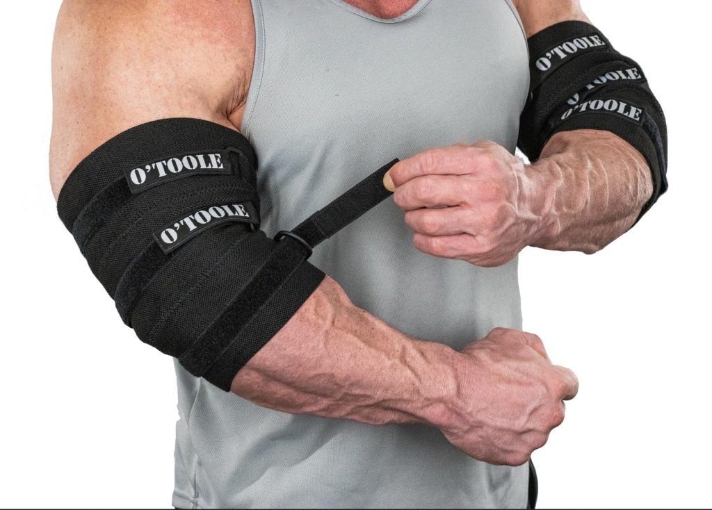 Adjustable Elbow Compression Sleeves – 3-Strap, Bench Press, Pair - Elbow Sleeves - Apex Therapy