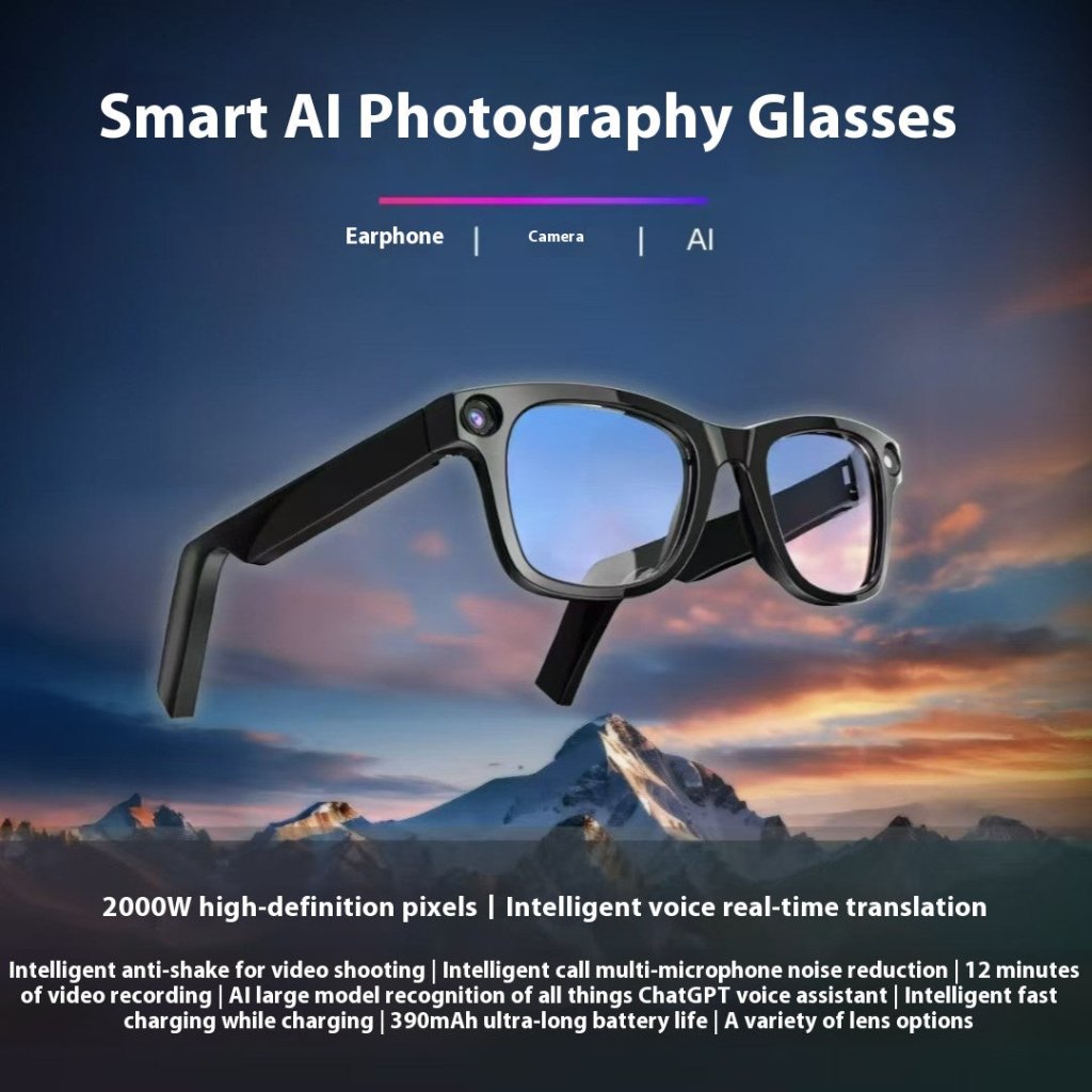 AI Camera Smart Glasses – HD Video, Calls & Translation - Smart Glasses - Apex Therapy