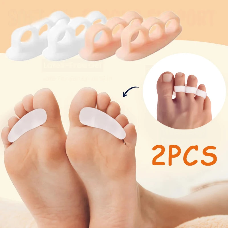 Silicone gel toe sleeve worn on foot