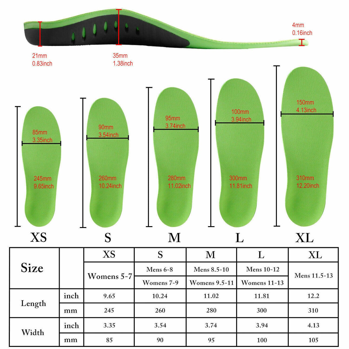 Orthotic Insoles – 3-Point Arch Support for Plantar Fasciitis & Flat Feet