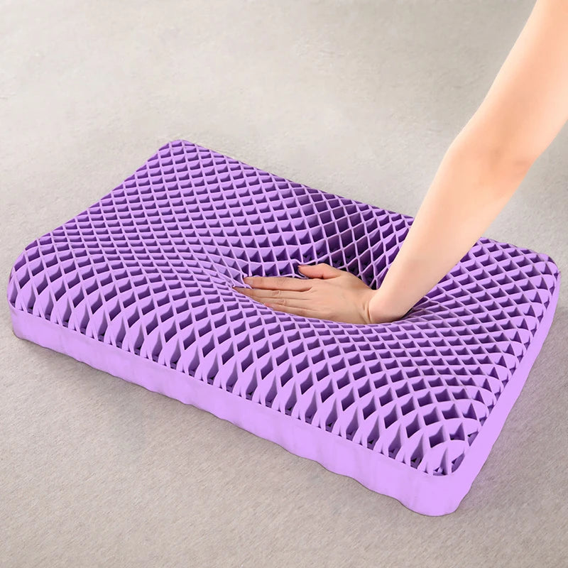 TPE gel cooling pillow set styled on a bed