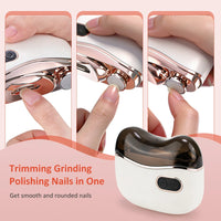 Close-up of the grinding head on the electric nail trimmer