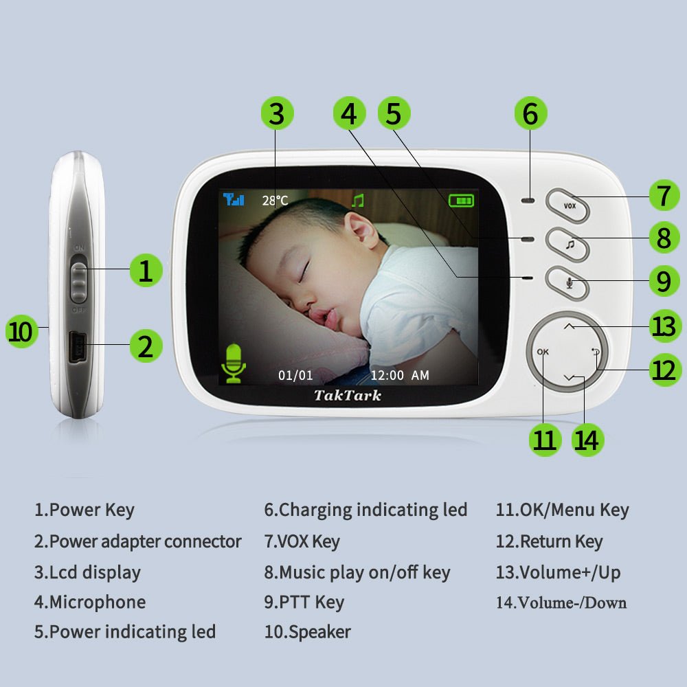 Video baby monitor with 3.2 inch screen – Apex Therapy, view 1