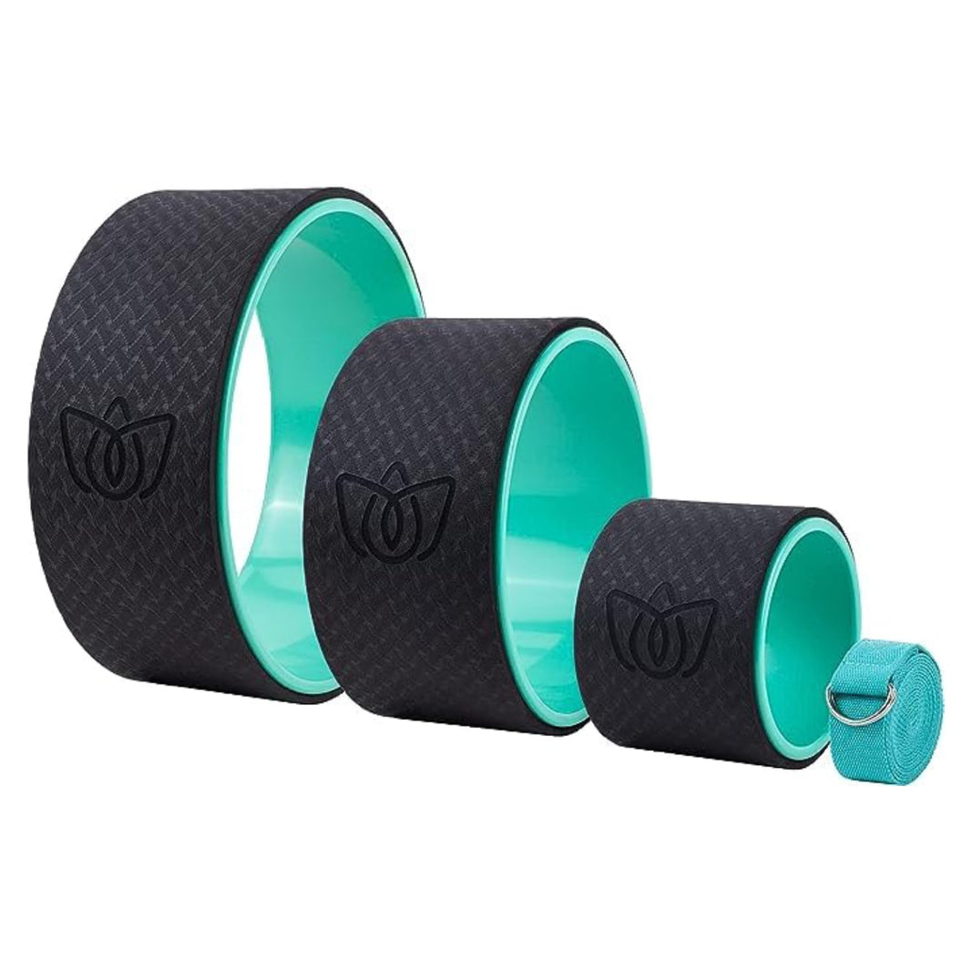 Florensi Back Roller - Back Stretcher Back Cracker Yoga Wheel Deep Tissue Massager - for Back Pain Relief Back Cracking Yoga Stretching Trigger Point Therapy - Foam Padded Rollers