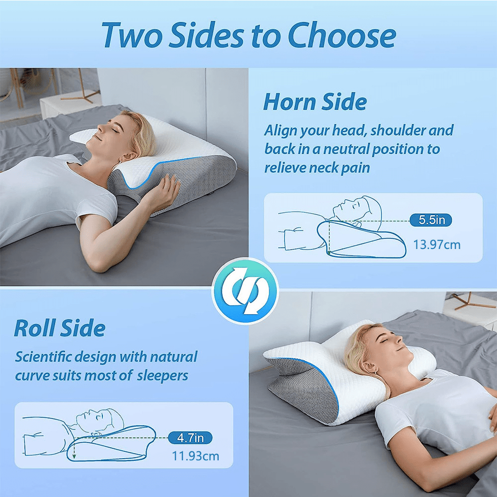 Butterfly Contour Neck Pillow – Air-Layer Cover, 1–3 Pack - Pillow - Apex Therapy
