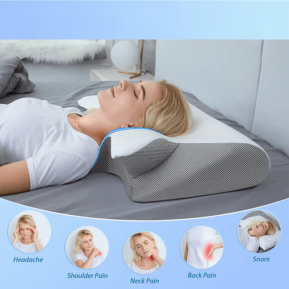 Butterfly Contour Neck Pillow – Air-Layer Cover, 1–3 Pack - Pillow - Apex Therapy