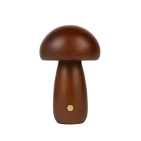 Wooden Mushroom Night Light – Rechargeable Warm LED, 4 Styles