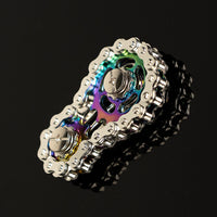 Bicycle Chain Finger Spinner, Silent CNC Machined Stainless Steel Gear Fidget Toy for Adults, Office Stress Relief & Focus Tool,