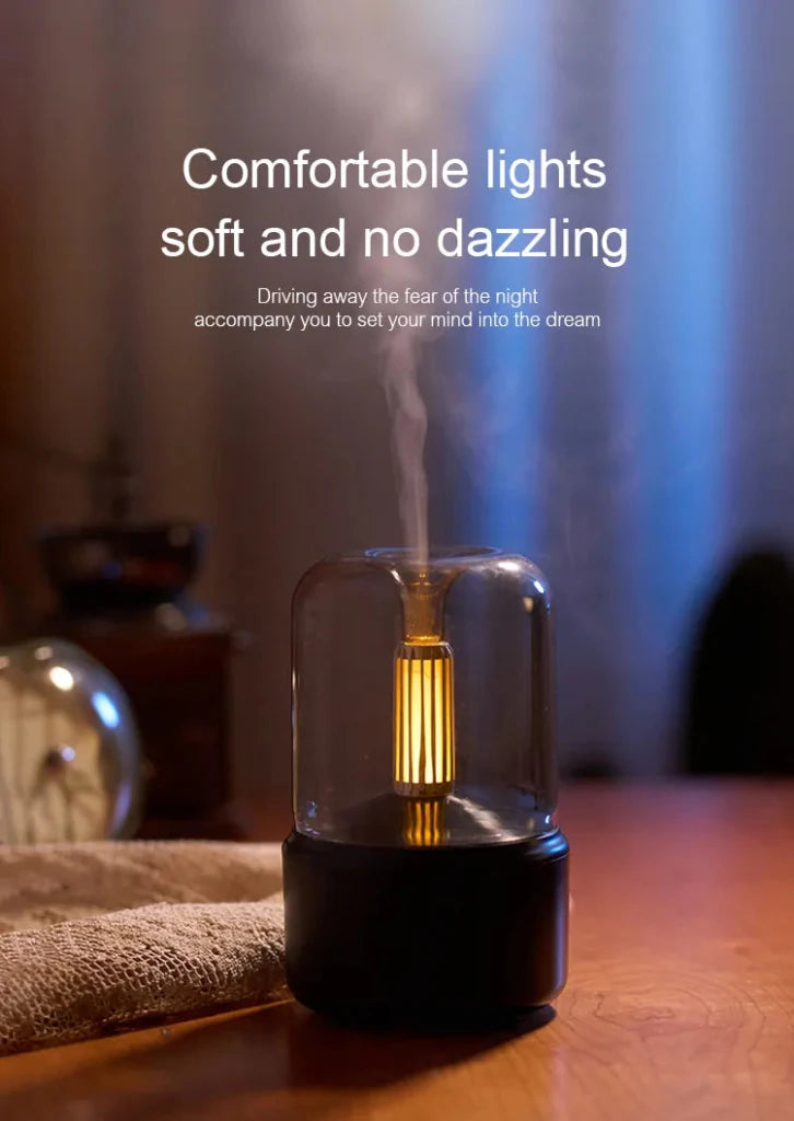 Candlelight Aroma Humidifier – Flickering Glow, USB Powered - Humidifier - Apex Therapy