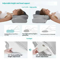 Compact Memory Foam Neck Pillow – Travel Size, Black & Gray - Pillow - Apex Therapy
