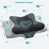 Compact Memory Foam Neck Pillow – Travel Size, Black & Gray - Pillow - Apex Therapy