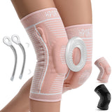 Compression Knee Brace with Patella Gel Pad & Side Stabilizers (2-Pack)