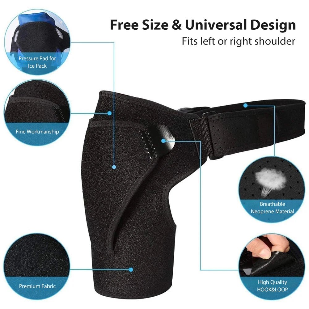 Compression Shoulder Wrap – Adjustable Neoprene, One Size - Shoulder Support - Apex Therapy