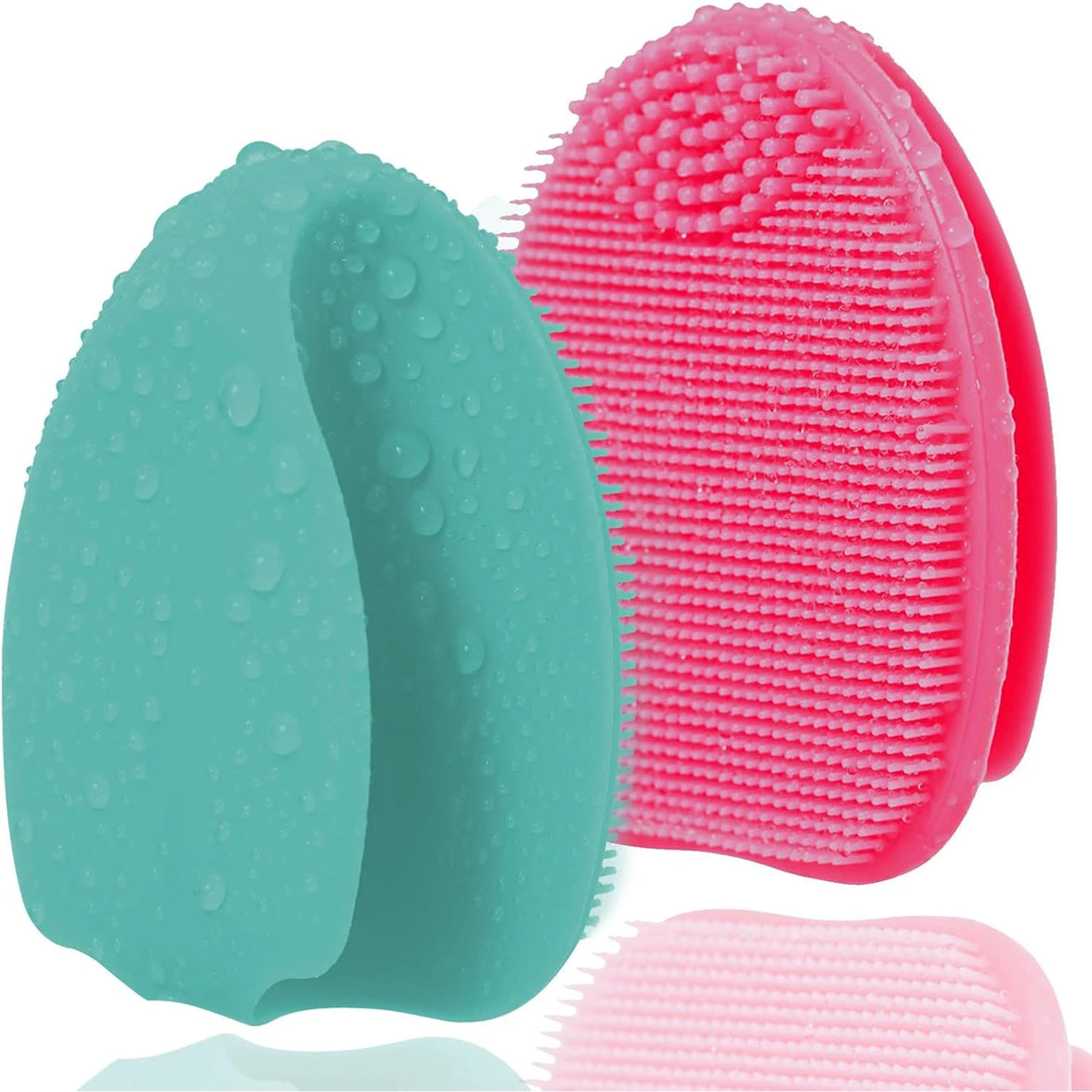 2-pack silicone exfoliating facial brushes shown together