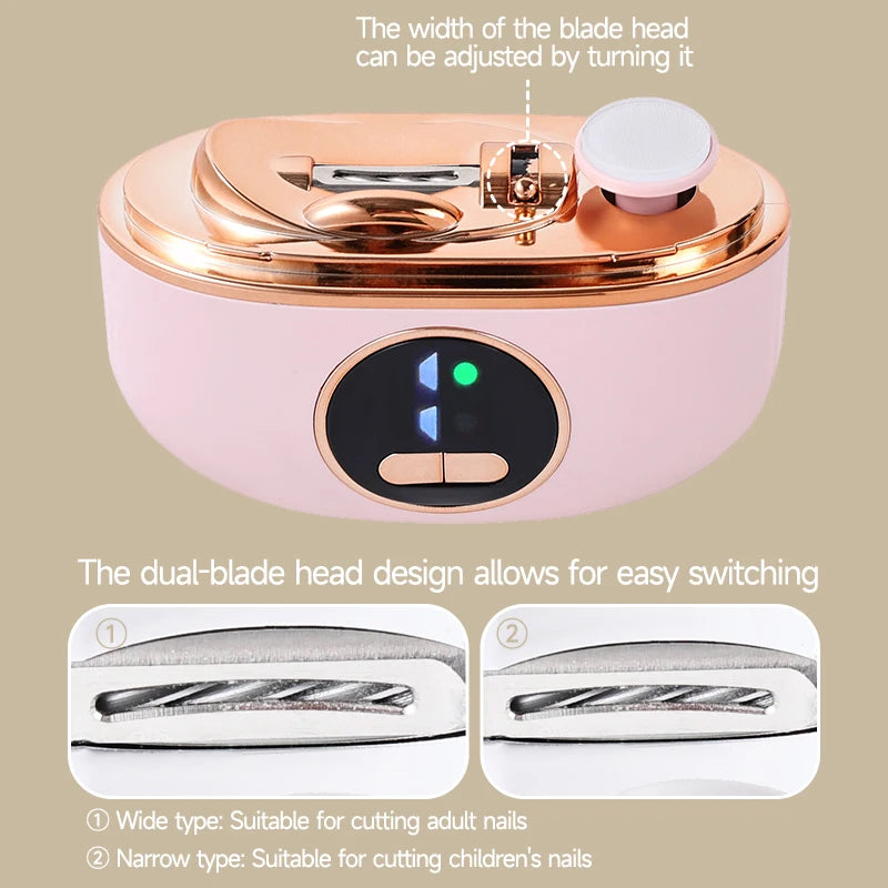 LED light illuminated on the electric nail trimmer