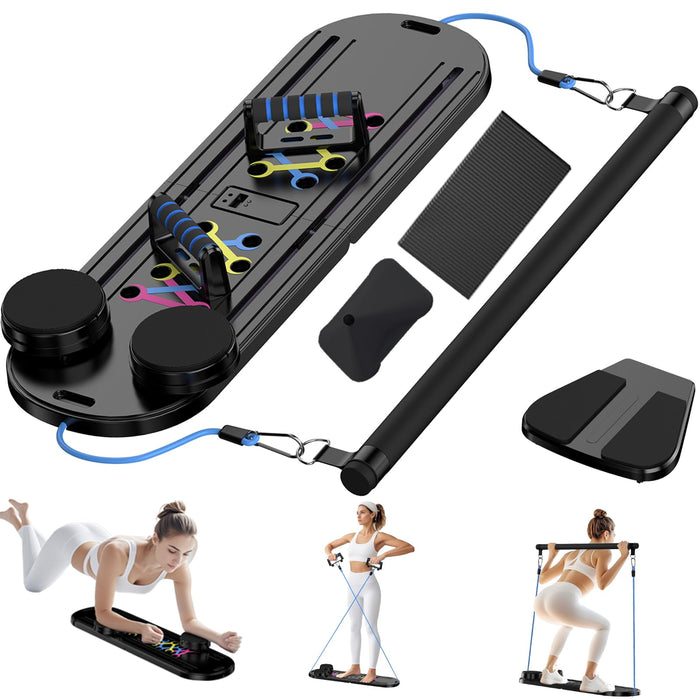 15-in-1 Foldable Pilates Board – Full-Body Core Trainer, Black