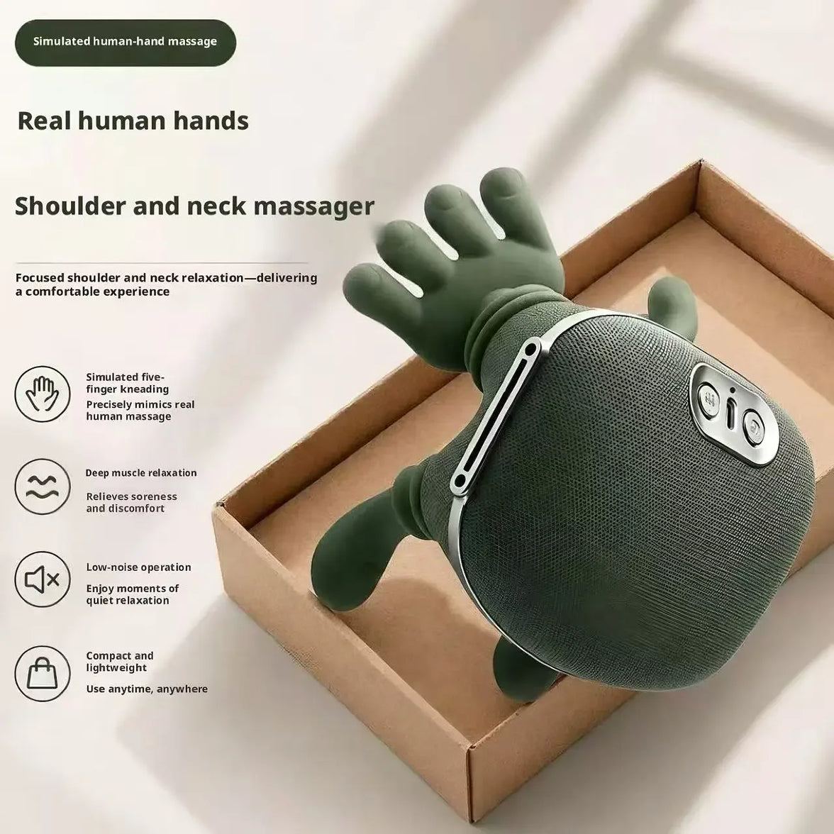 Cordless 4D kneading massager worn on the shoulders - Apex Therapy