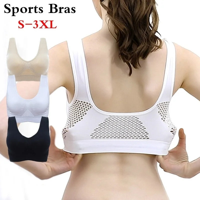 Sports bra being worn during a workout