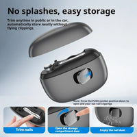 LED and magnifying glass electric nail trimmer shown from the front