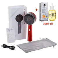 Electric Vibration Massage Comb Red Light Therapy Hair Growth Massage Scalp Brush Anti Hair Loss Liquid Oil Applicator Hair Care - Apex Therapy