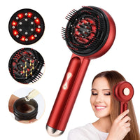Electric Vibration Massage Comb Red Light Therapy Hair Growth Massage Scalp Brush Anti Hair Loss Liquid Oil Applicator Hair Care - Apex Therapy