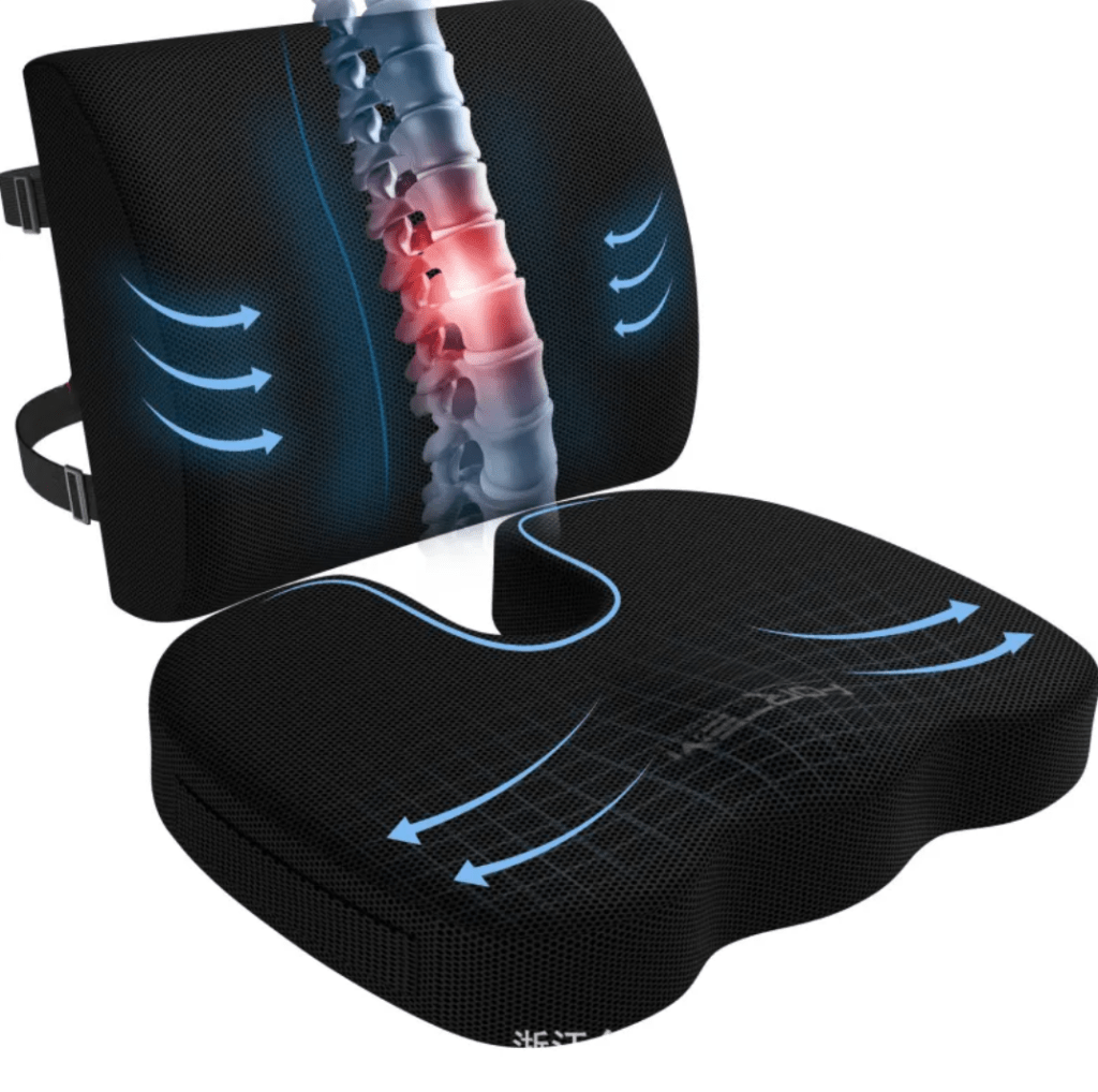 Ergonomic Memory Foam Office Seat Cushion – Contoured Hip Support - Seat Cushion - Apex Therapy