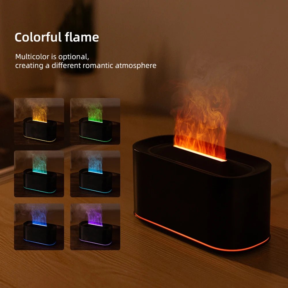 Essential Oil Diffuser,Flame Colorful Water Vapor Fire Humidifier for Aromatherapy Aroma Therapy Machine Room,Flame Diffuser - Apex Therapy