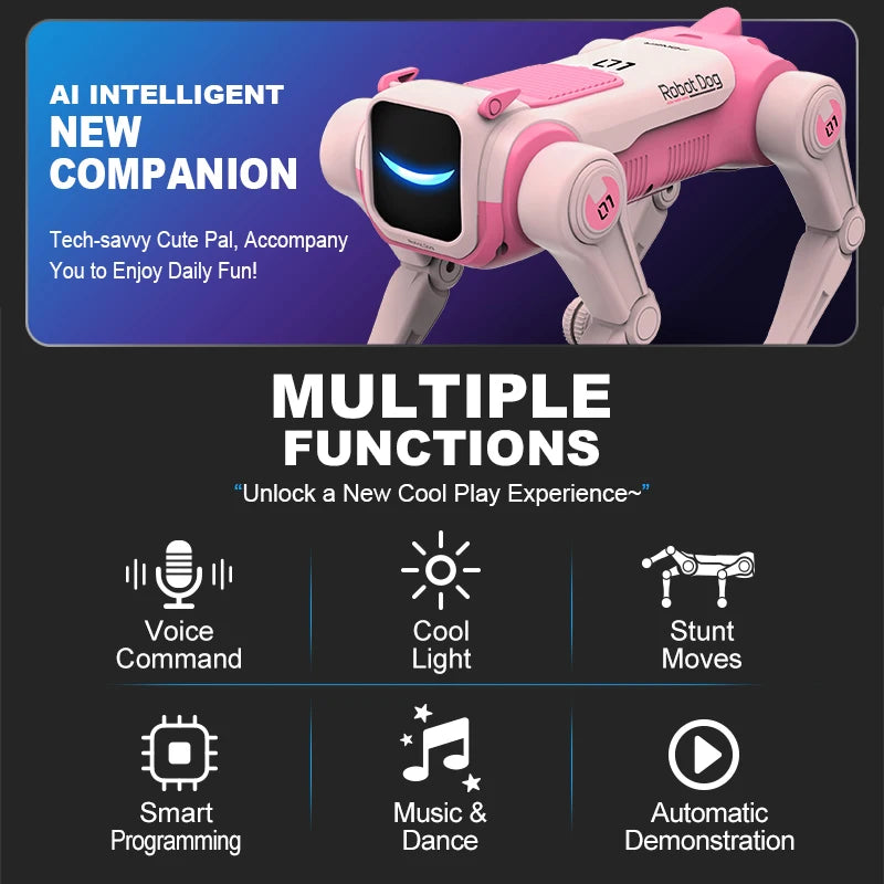 AI Robot Dog – Voice Command, Singing & Dancing Companion
