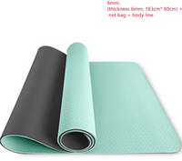 Thick TPE Yoga Mat with Alignment Lines – 6 mm or 8 mm, 183 cm