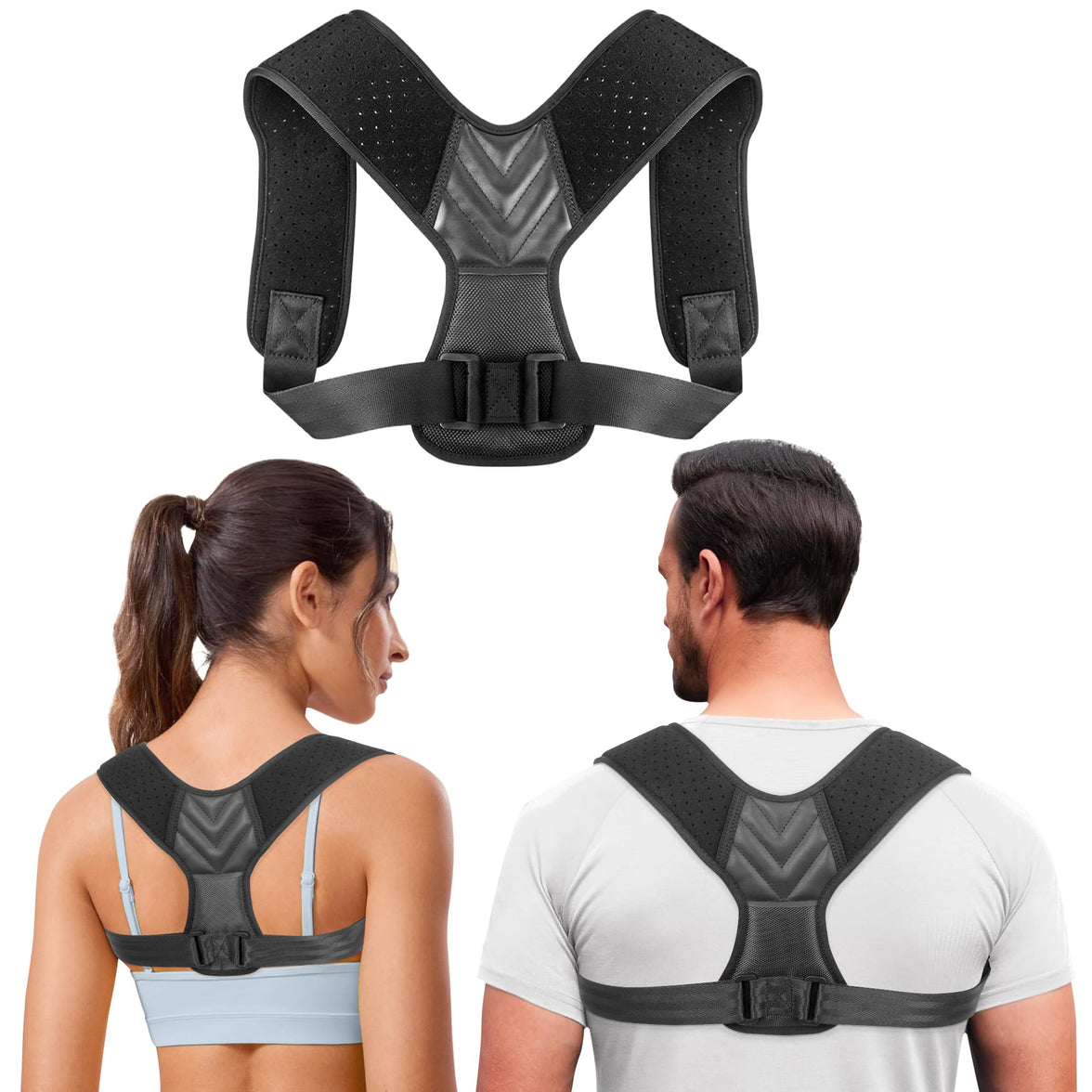 Breathable Mesh Back Straightener – Adjustable Shoulder Brace, Medium