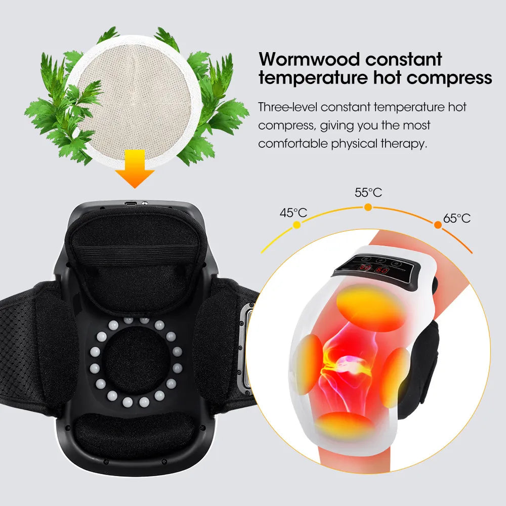 Cordless Heated Knee Massager — Heat & Vibration for Knee Pain & Stiffness Relief